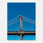 Sunny Winter Day canvas print of Manhattan Bridge in NYC, vibrant travel collection artwork for home decor.