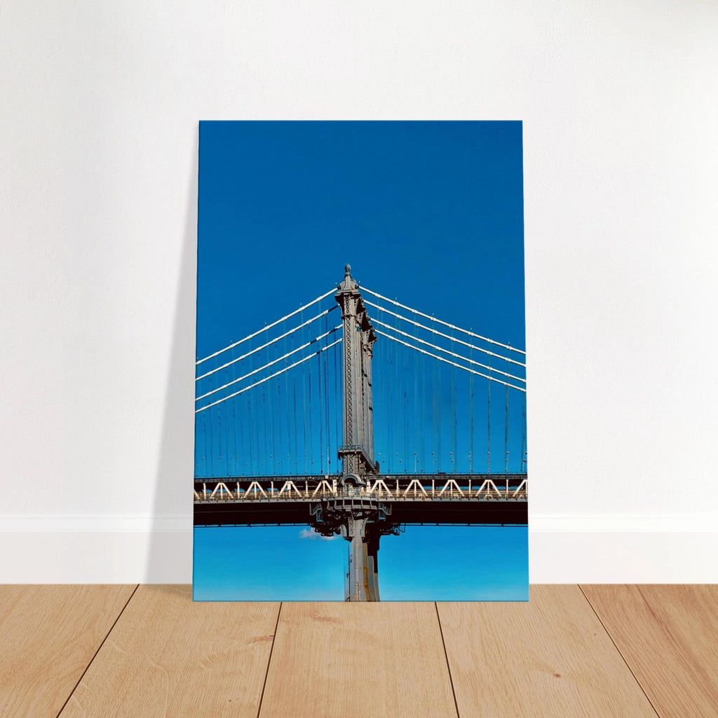 Sunny Winter Day canvas print of Manhattan Bridge in NYC, featuring vibrant winter scenery for home decor.