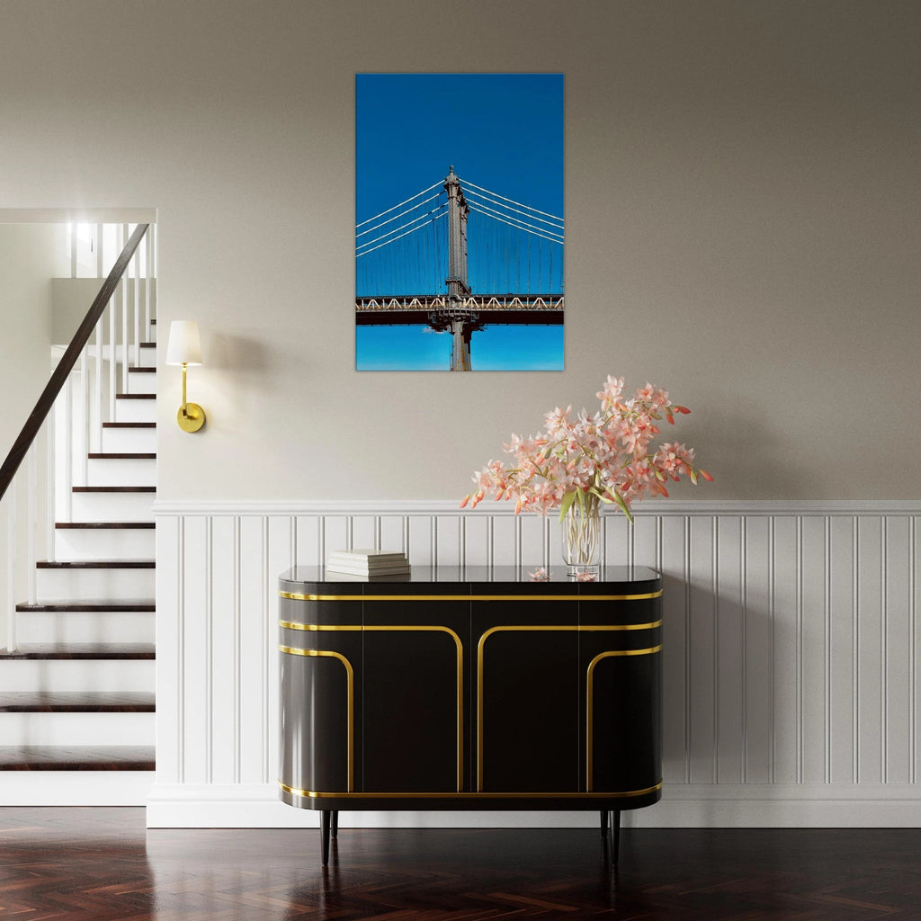 Sunny Winter Day canvas print featuring Manhattan Bridge in NYC, part of the Travel Collection studio edition for home decor.