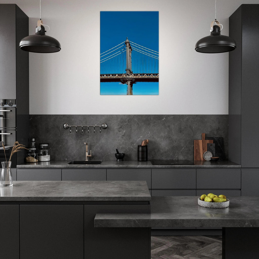 Sunny Winter Day canvas print featuring Manhattan Bridge in NYC, vibrant winter scene, part of travel collection studio edition.