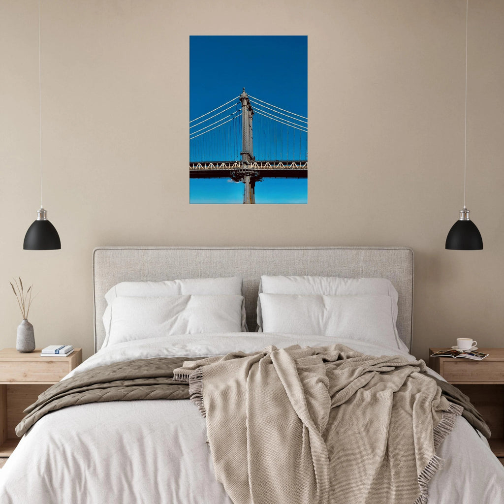 Sunny Winter Day canvas print featuring Manhattan Bridge in NYC, part of My Store's travel collection studio edition.