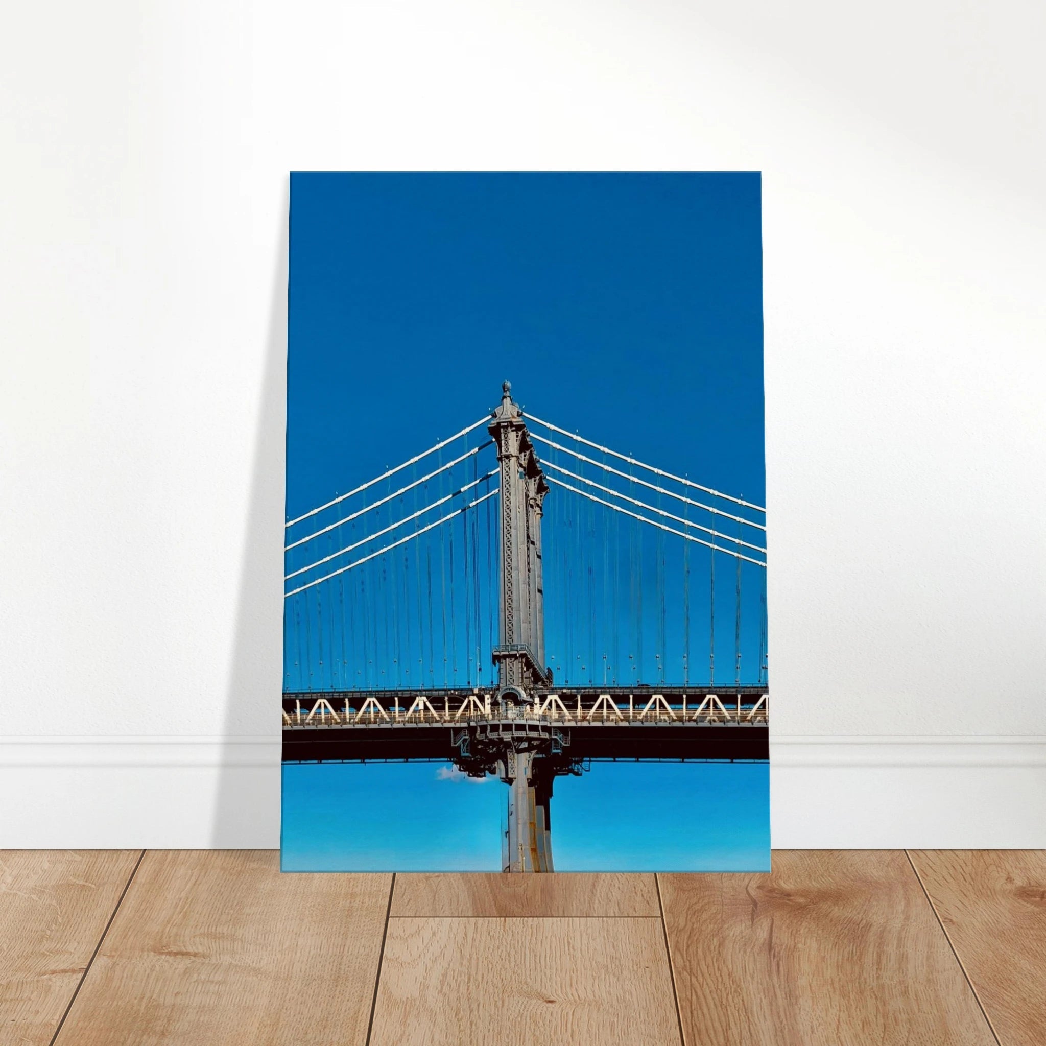 Sunny Winter Day canvas print of Manhattan Bridge in NYC, featuring vibrant cityscape for home decor from the Travel Collection.