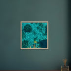 Framed tropical summer coastal artwork print on canvas, vibrant natural décor in a 20x30 cm wood frame from the Travel Collection.
