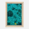 Framed coastal art print featuring tropical summer scene on canvas, vibrant natural decor from travel collection, 20x30 cm.