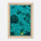 Framed coastal art print featuring tropical summer scene on canvas, vibrant natural decor from travel collection, 20x30 cm.
