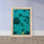 Framed tropical summer coastal artwork print on canvas, vibrant and natural decor, 20x30 cm with wood frame for travel-inspired interior.
