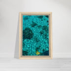 Framed tropical summer canvas print featuring vibrant coastal artwork, natural décor for travel collection, 20x30 cm size.
