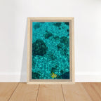 Framed tropical summer coastal art print on canvas, vibrant natural décor from the Travel Collection, 20x30 cm wood frame.