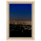 Premium wooden framed canvas print of Los Angeles Downtown Nightglow, elegant home wall art, California landscape, Studio Edition.
