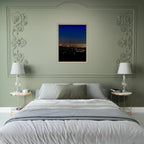 Premium wooden framed canvas print of Los Angeles Downtown Nightglow, elegant wall art for home decor, California Studio Edition.