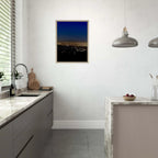 Premium wooden framed canvas print of Los Angeles Downtown Nightglow, elegant California wall art in 20x30 cm size.