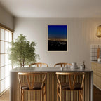 Premium wooden framed canvas print of Los Angeles Downtown Nightglow, elegant home wall art, California canvas studio edition.