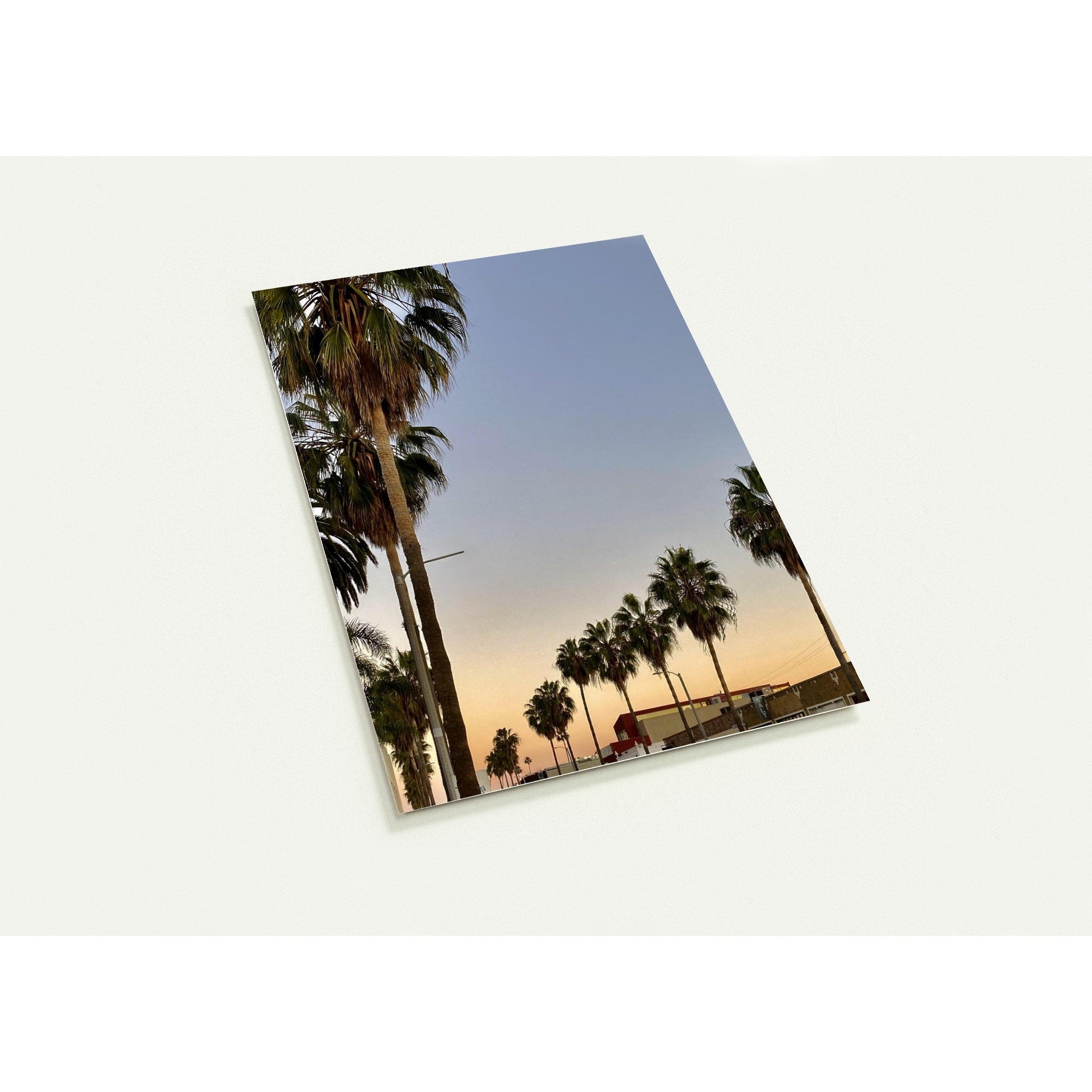 Set of 10 Venice Beach greeting cards printed on high-quality material, showcasing SoCal vibe illustrations and vibrant beach scenes.