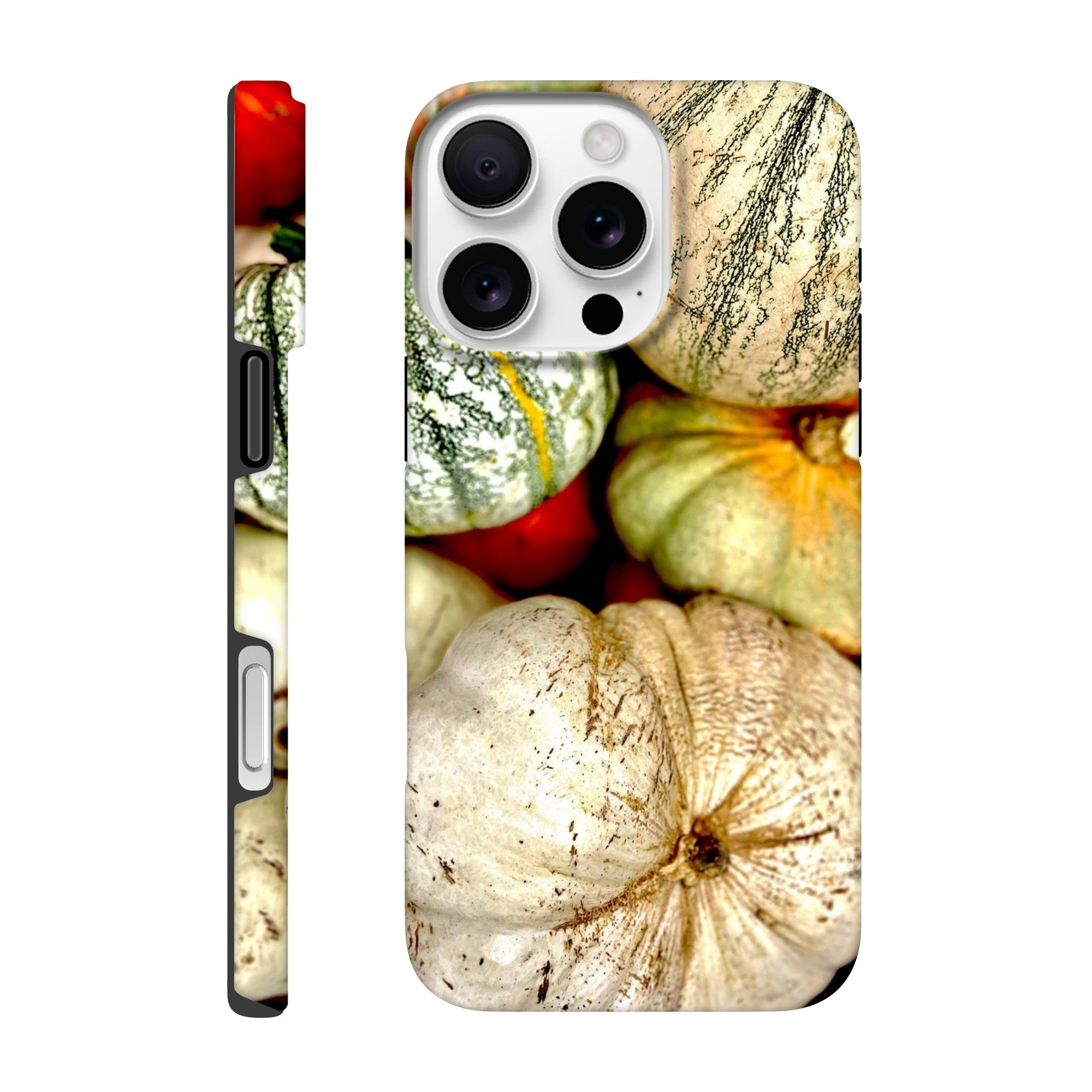 Fall Harvest Pumpkin and Gourd phone case for iPhone 15 Plus with rustic autumn farmhouse print material design
