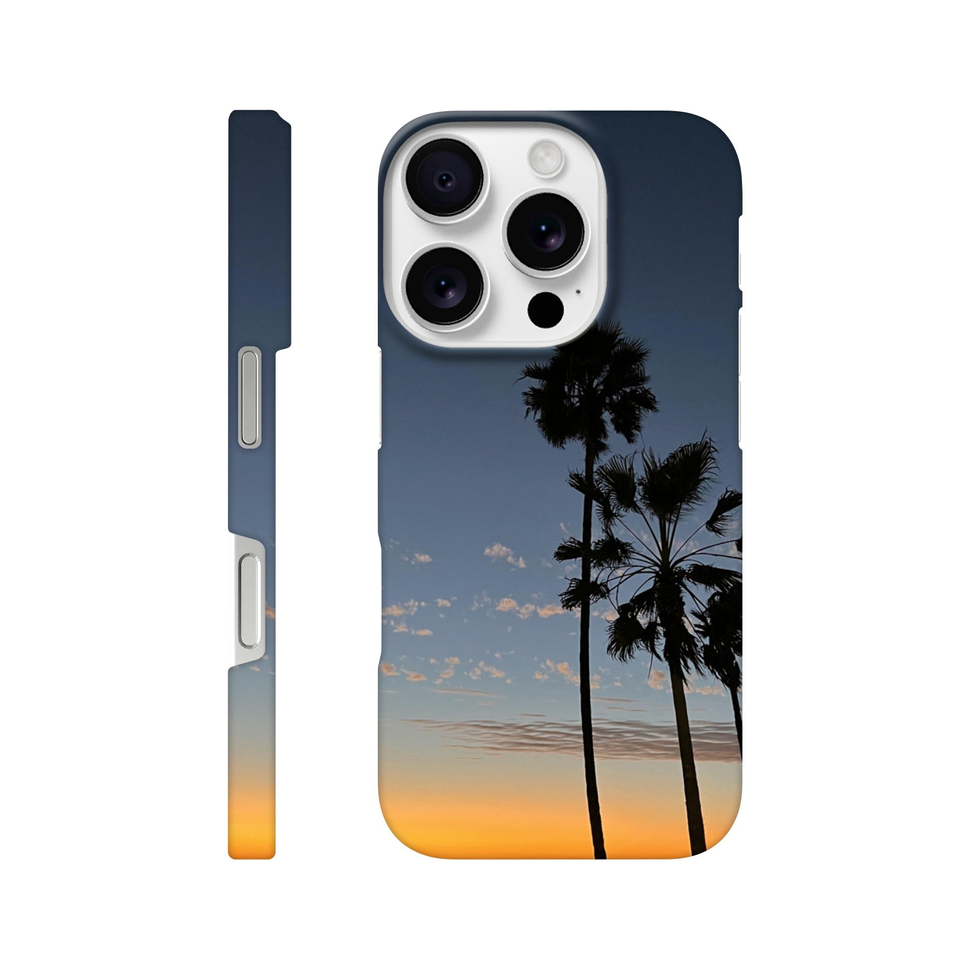 Magical Venice Beach Sunset iPhone 16 Pro Max case with vibrant sunset print, slim and chic phone cover with endless summer vibes