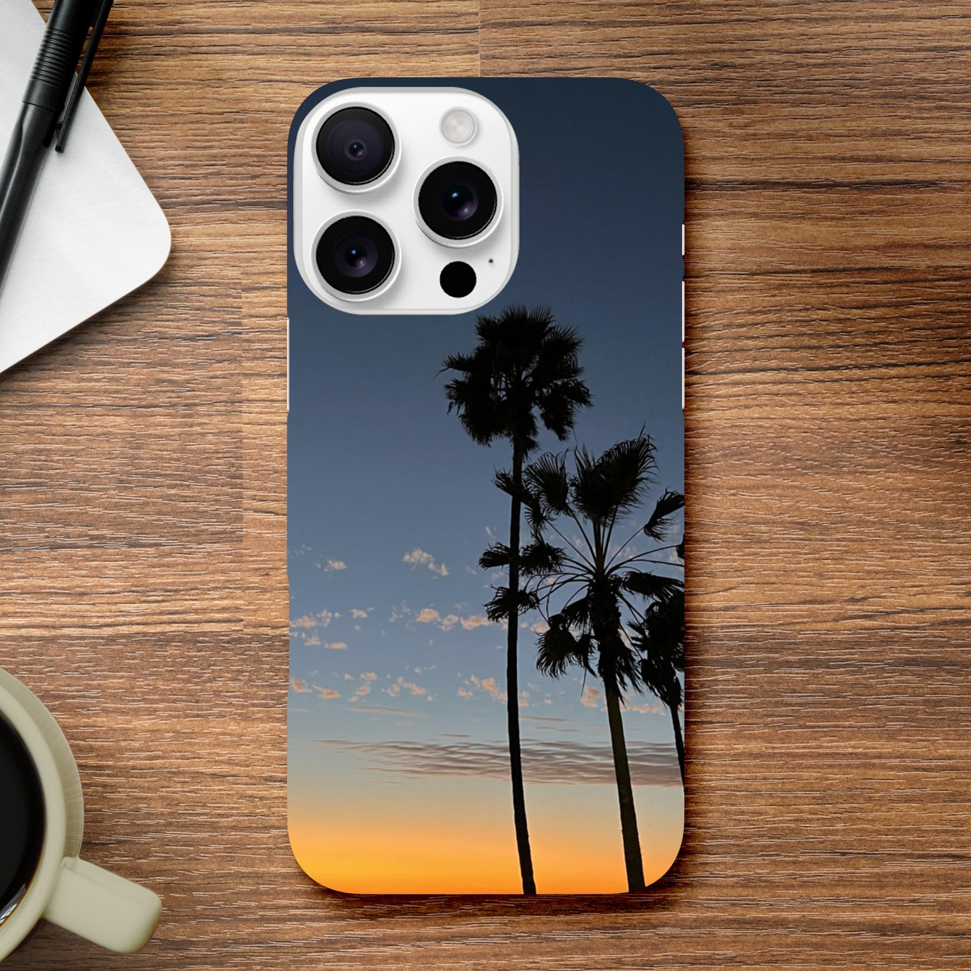 Magical Venice Beach Sunset iPhone case with slim, chic design featuring vibrant summer sunset print for iPhone 16 Pro Max.