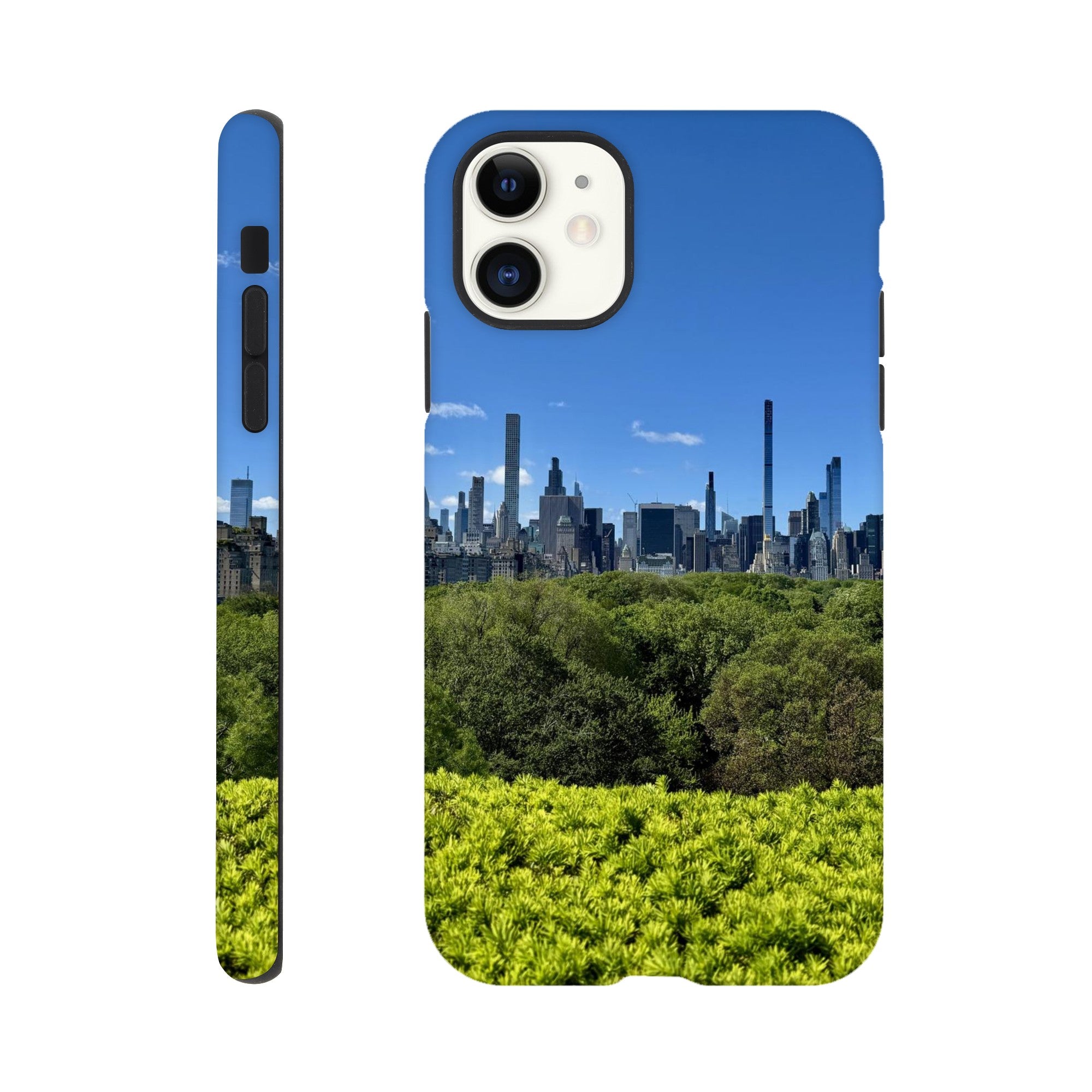 NYC Central Park Skyline tough phone case with summer vibes design for all iPhone models, made from durable print material.