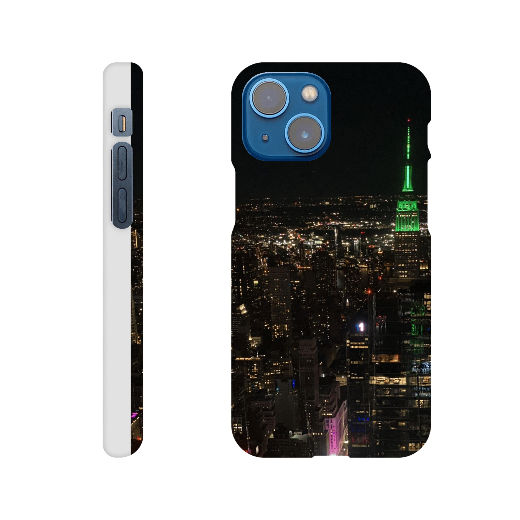 NYC skyline night phone case for iPhone 16 Pro Max, slim and durable print material with sleek cityscape design.