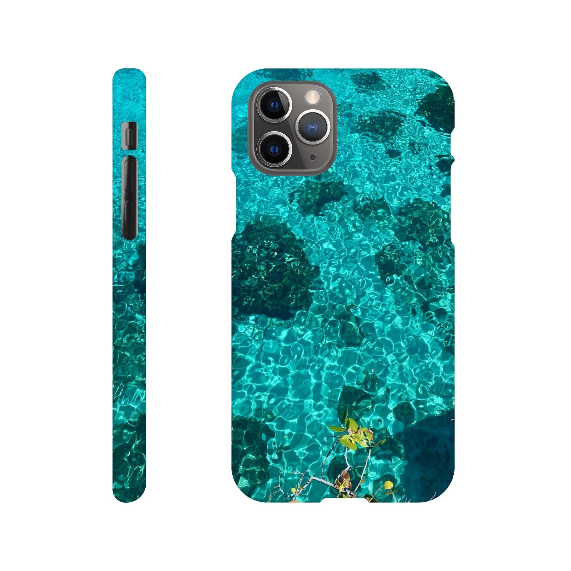 Blue slim iPhone 16 Pro Max case with artistic beach print, durable design, perfect gift for her, from My Store.
