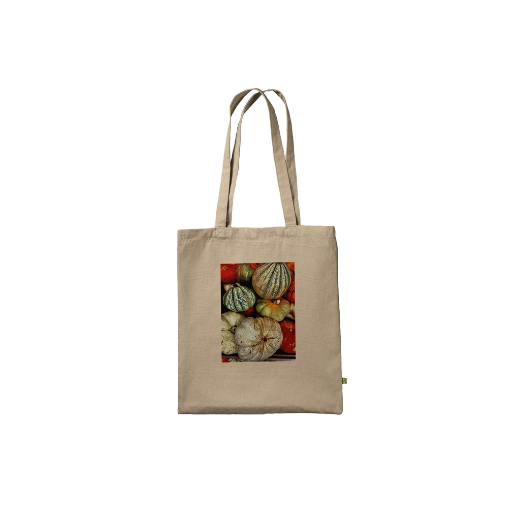 Autumn Harvest Tote Bag – Rustic Pumpkin & Gourd Farmhouse Market Style - CaliCuration