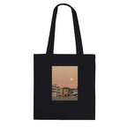 BEACH TOTE BAG, Aop Toe Bag, Shopping Tote Bag, Vegetable Tote Bag, Harvest Full Moon Tote Bag, Eco - Friendly Beach Bag, Cotton Tote Bag - CaliCuration