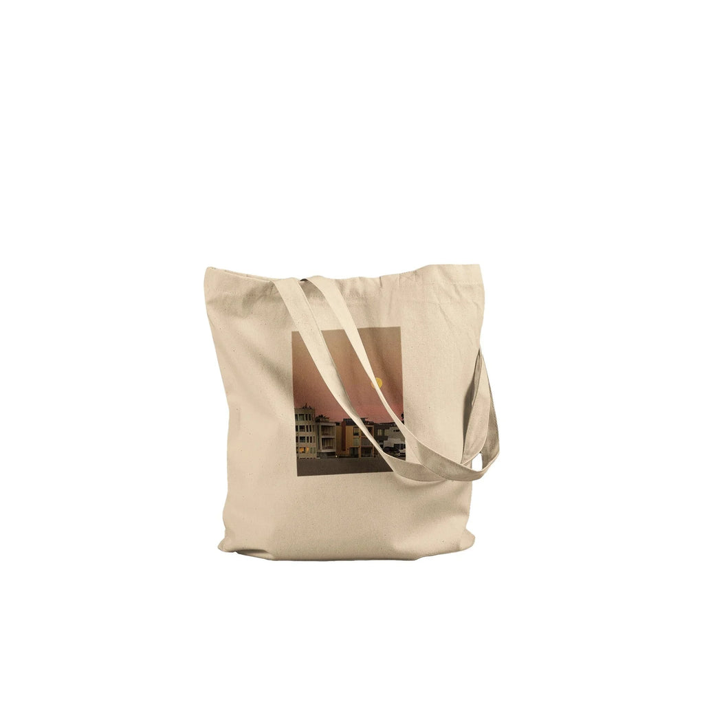 BEACH TOTE BAG, Aop Toe Bag, Shopping Tote Bag, Vegetable Tote Bag, Harvest Full Moon Tote Bag, Eco - Friendly Beach Bag, Cotton Tote Bag - CaliCuration