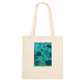 Eco-friendly cotton tote bag with long handles featuring a Chic Caribbean Magic print, ideal for eco-conscious fashion enthusiasts.