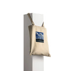 NYC tote bag with downtown skyline print, stylish shopping and aesthetic tote bag made from durable print material.