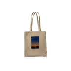 Eco-friendly California Sunset tote bag with vibrant print design made from 100% cotton, showcasing a stunning sunset scene.