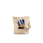 Eco-friendly California Sunset tote bag with vibrant sunset print, made from 100% cotton, showcasing natural, colorful design.