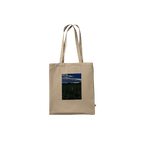 Stylish sunflower field print on eco-friendly tote bag made of premium material, showcasing a natural, chic design.