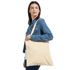 Eco-friendly cotton tote bag featuring a summer road in the fields print, timeless chic design, perfect for casual and eco-conscious use.