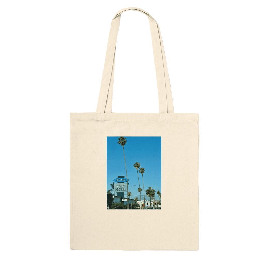 Eco-friendly Sunset Blvd West tote bag by My Store featuring stylish LA-inspired print on durable material.