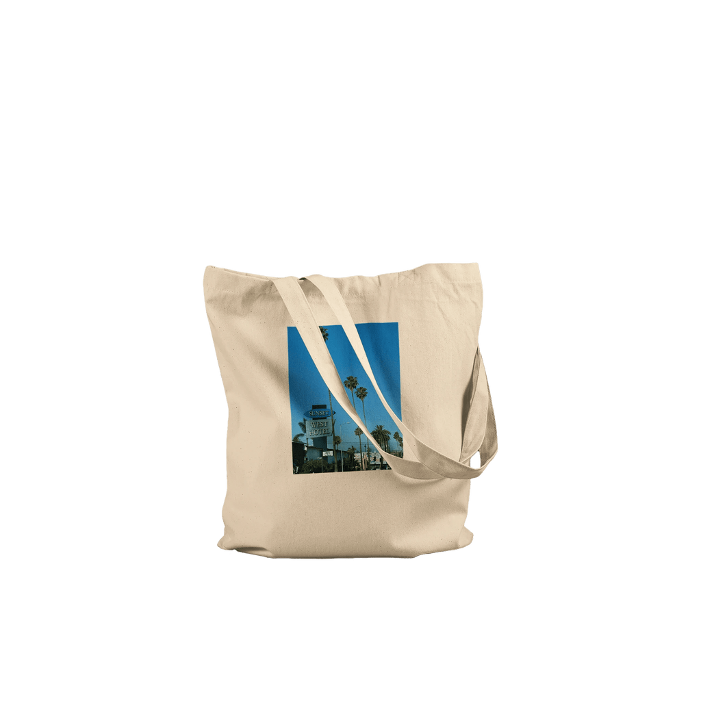 Natural Sunset Blvd West premium tote bag by My Store featuring eco-friendly print material and LA-inspired stylish design.