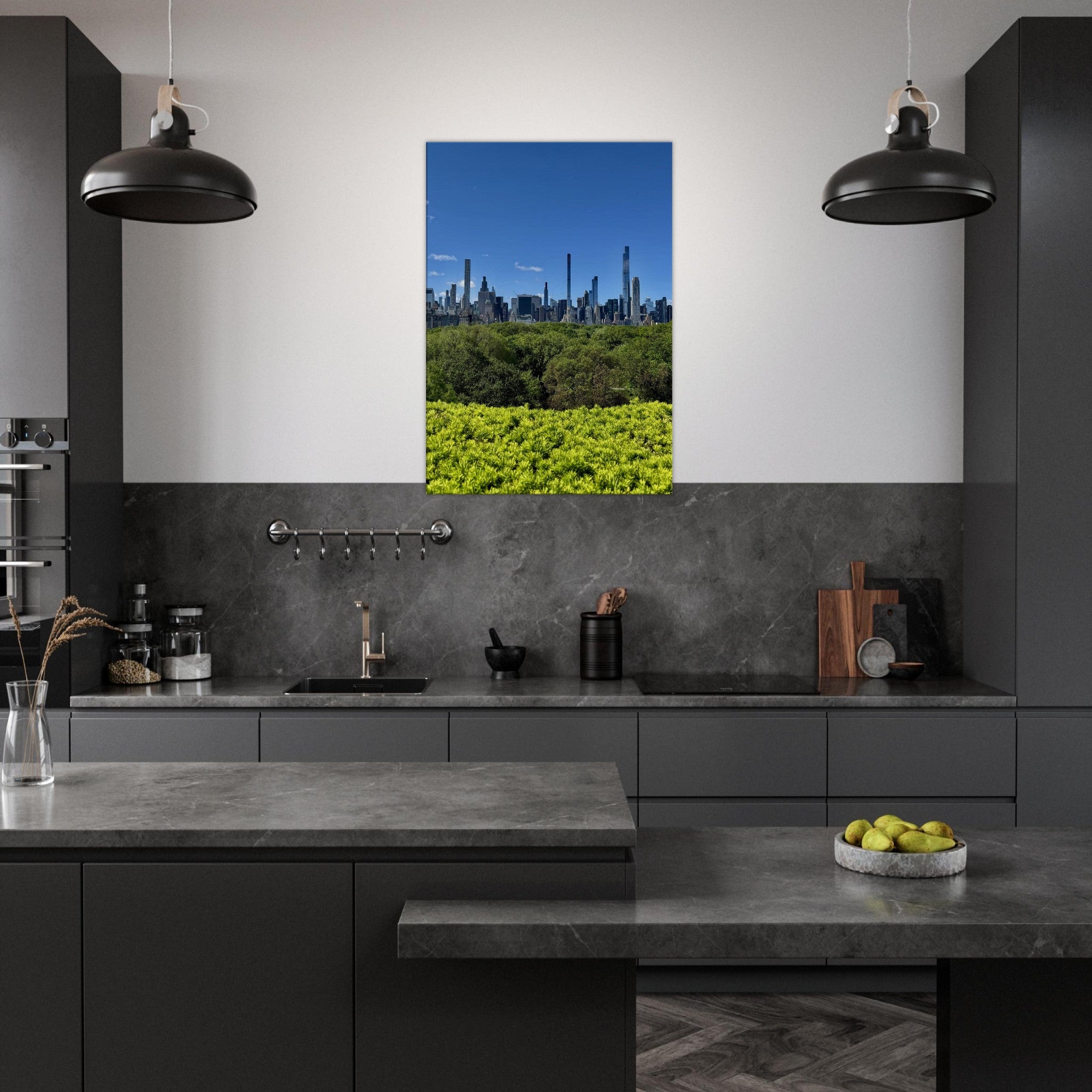 Stunning NYC Central Park skyline canvas print on thick material, showcasing spring day scenery, perfect for wall decor.