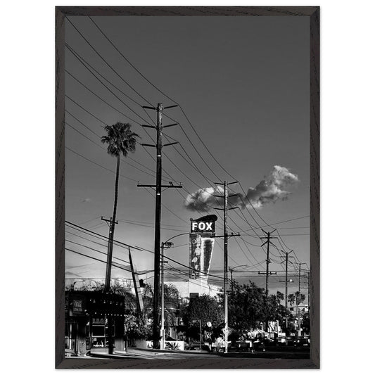 Natural Wood Framed Semi - Glossy Poster of iconic LA Westside Road– Elegant Framed Wall Art: California Poster Art – Studio Edition Black & White Series: Holiday 25 - CaliCuration