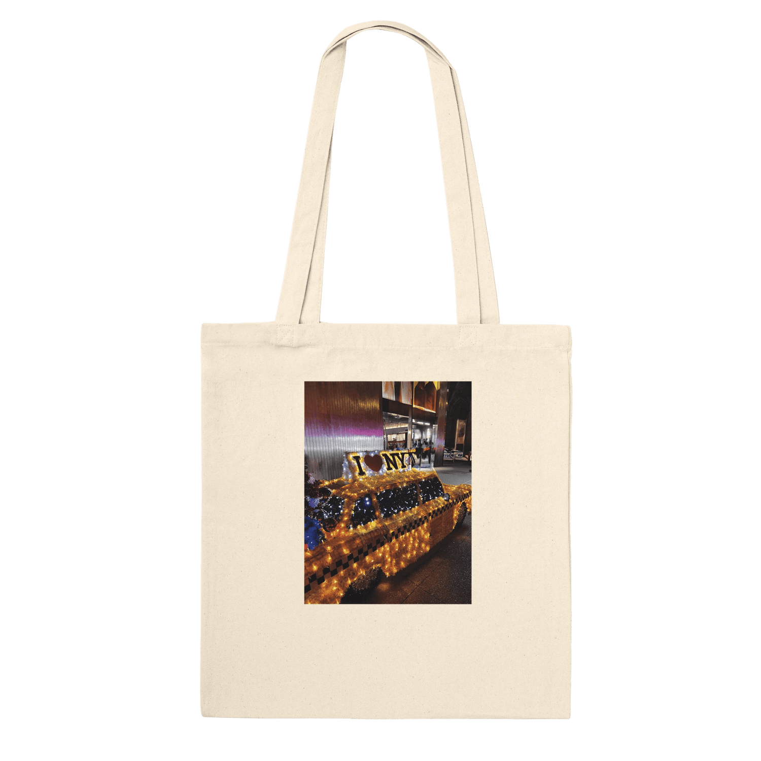 NYC Taxi Cab Holiday Magic Premium Tote Bag – Eco - Friendly Cotton Design - CaliCuration