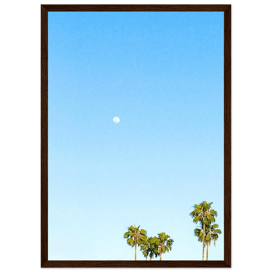 Palm Springs Day Moon & Palm Trees: California Poster Art - Studio Edition: Spring' 26 - CaliCuration