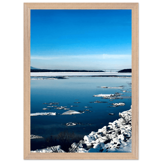 Premium Wooden Framed Hudson Valley Winter Poster – Chic Wood Framing with Snowy Vibes: Travel Collection - Studio Edition: Holiday 25 - CaliCuration