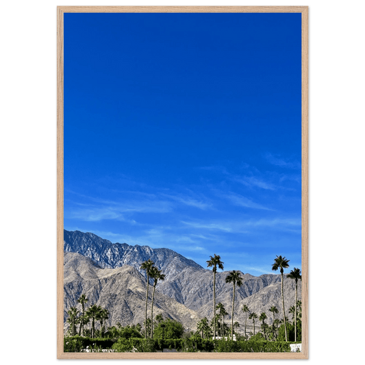 Premium Wooden Framed Poster – Chic Beautiful Sunny Fall Day in Palm Springs: California Poster Art - Studio Edition: Holiday 25 - CaliCuration