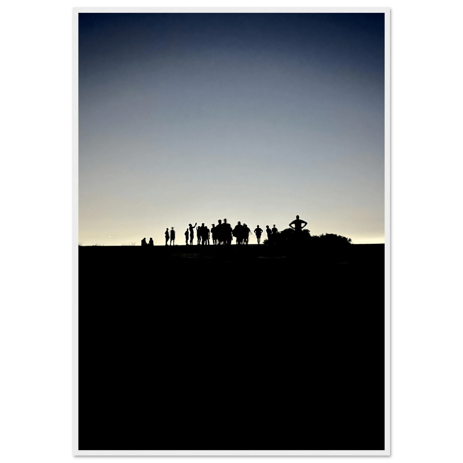 Summer Hike Hollywood Hills Framed Poster – Mystical City Lights, California Poster Art – Studio Edition Black & White Series: Holiday 25 - CaliCuration