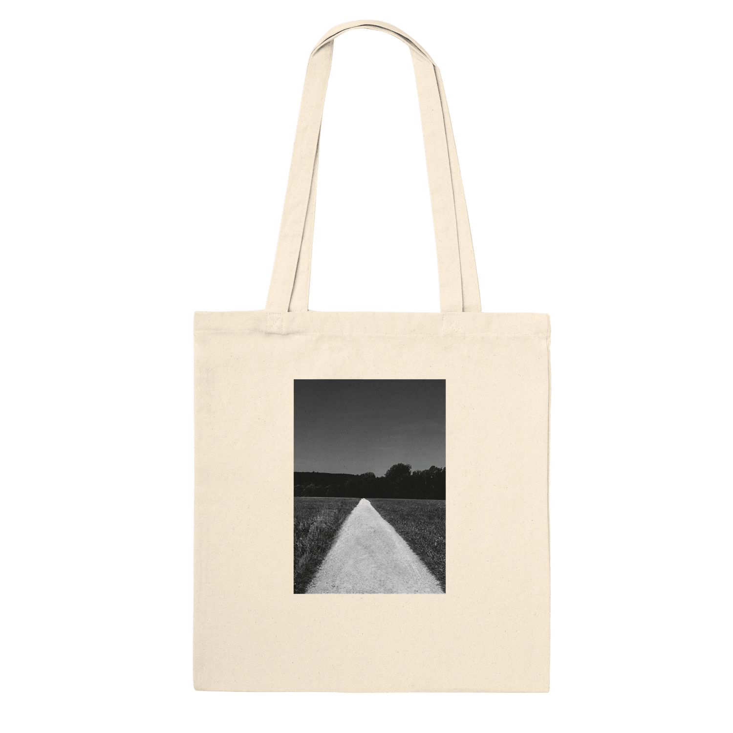 Summer Road in the Fields Premium Tote Bag – Timeless Chic, Eco - Friendly 100% Cotton Design - CaliCuration