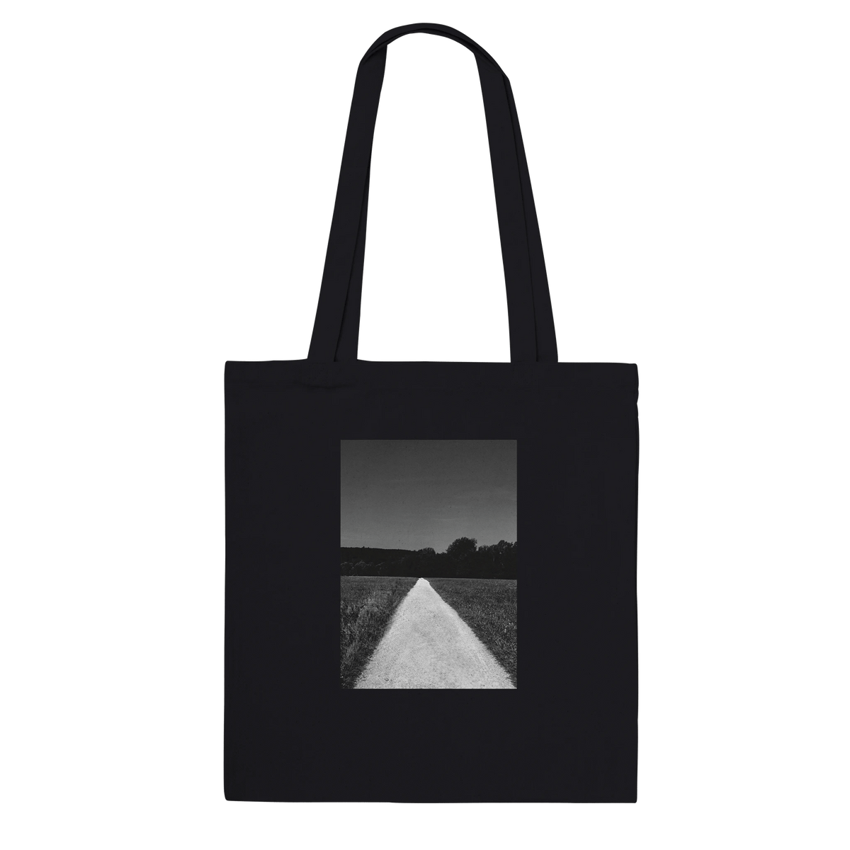 Summer Road in the Fields Premium Tote Bag – Timeless Chic, Eco - Friendly 100% Cotton Design - CaliCuration
